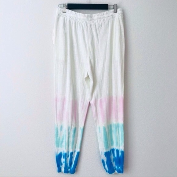 New! Splendid High Waist Boho Hippie Tie Dye Knit Sweatpants Joggers - Picture 3 of 11